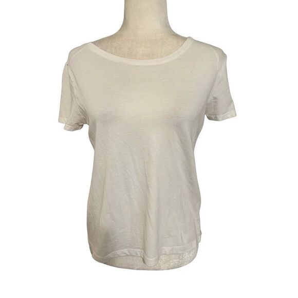 Zara WB Womens Solid White Crew Neck Short Sleeve Top T Shirt Small - Picture 1 of 6